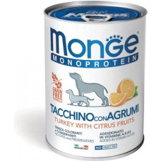Вологий корм для собак Monge Dog Fruit Monoprotein індичка с цитрусами, 400 г
