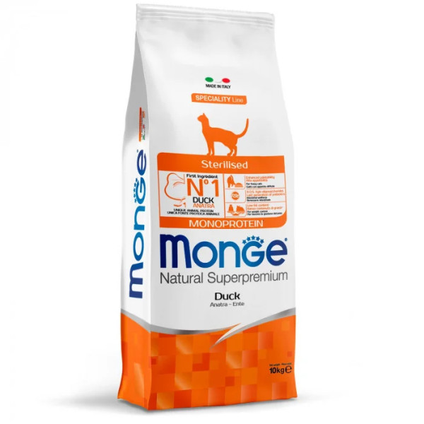Сухий корм для котів Monge Cat Sterilised з качкою, 10 кг