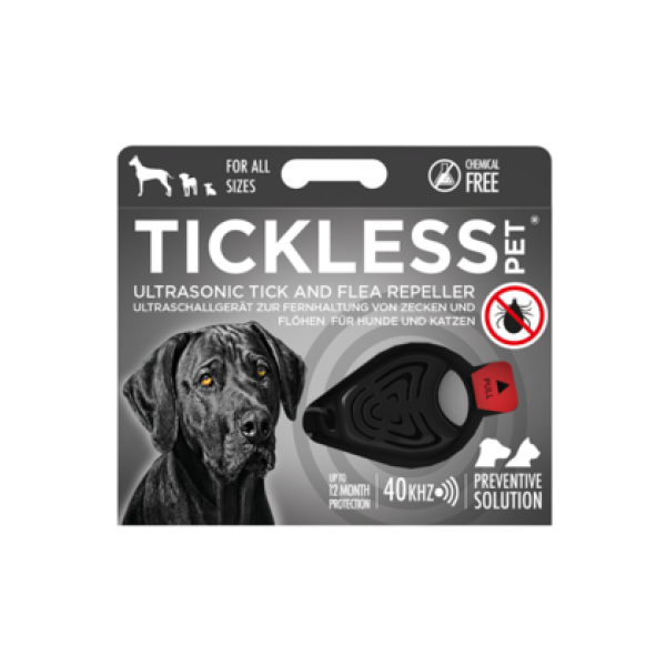 Ультразвуковий відлякувач кліщів і бліх Tickless Pet Black, чорний