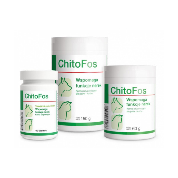 Таблетки Dolfos ChitoFos ХітоФос для підтримки функції нирок у кішок та собак, 60 таб