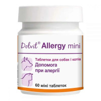 Таблетки Dolfos Dolvit Allergy Mini Долвіт Алерджі Міні для собак дрібних порід та котів від алергії, 60 таб