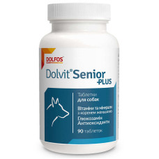 Таблетки Dolfos Dolvit Senior Plus Долвіт Сеньйор Плюс для собак від 7 років, для запобігання процесу старіння, 90 таб
