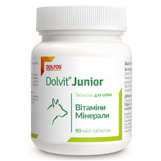 Таблетки Dolfos Dolvit Junior mini Долвіт Джуніор міні вітамінно-мінеральний комплекс для цуценят і молодих собак, 90 таб