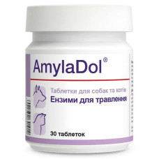 Таблетки Dolfos AmylaDol АмілаДол при порушенні травлення для собак та котів, 30 таб