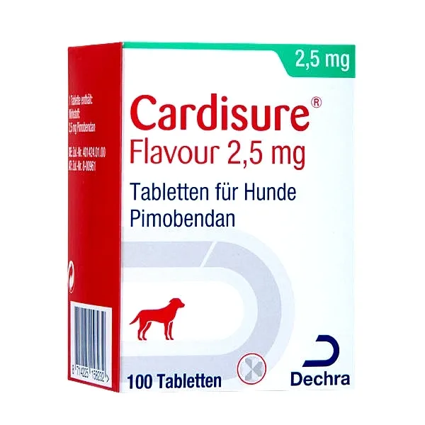 Таблетки Dechra Cardisure Кардішур 2,5 мг для лікування серцевої недостатності, для собак будь-яких порід, 10 таб