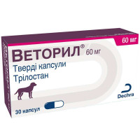 Капсулы Dechra Vetoryl Веторил 60 мг для лечения болезни Кушинга у собак, 30 капсул