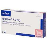 Таблетки Virbac Ypozane Іпозан L для лікування передміхурової залози, для собак вагою 15-30 кг, 7 таб/7,5 мг