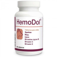 Таблетки Dolfos HemoDol Гемодол для улучшения процессов кроветворения у собак, 90 таб