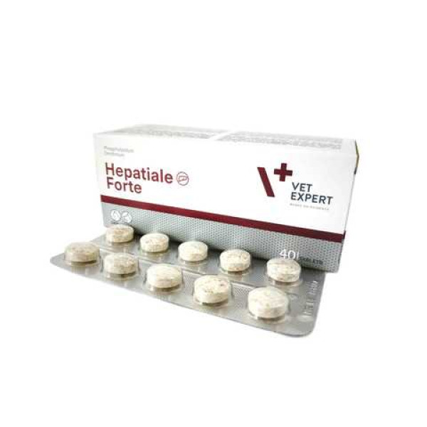 Таблетки VetExpert Hepatiale Forte Гепатіале Форте для захисту та підтримки печінки у собак і котів, 40 таб