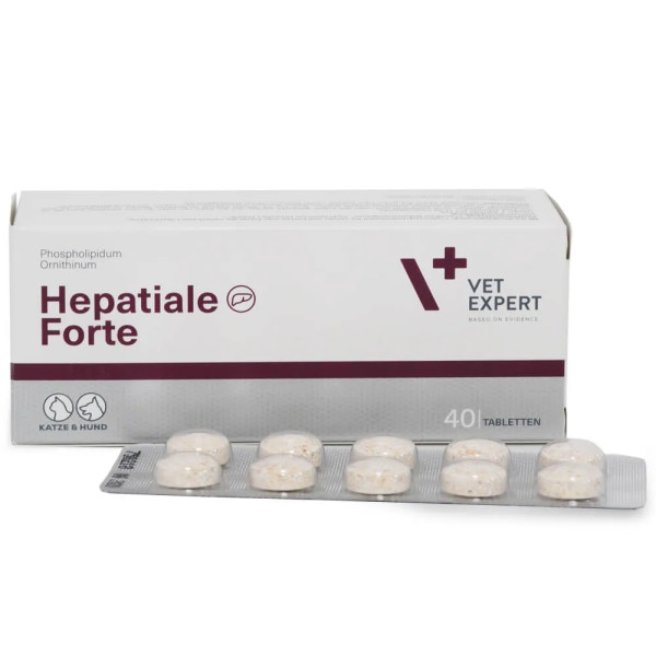 Таблетки VetExpert Hepatiale Forte Гепатіале Форте для захисту та підтримки печінки у собак і котів, 40 таб