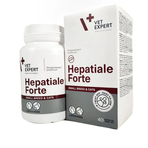 Капсули VetExpert Hepatiale Forte Small breed & cats Гепатіале Форте смол брід енд кетс підтримки функцій печінки собак дрібних порід і кішок, 40 капс