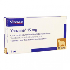 Таблетки Virbac Ypozane Іпозан XL для лікування передміхурової залози, для собак вагою 30-60 кг, 7 таб/15 мг