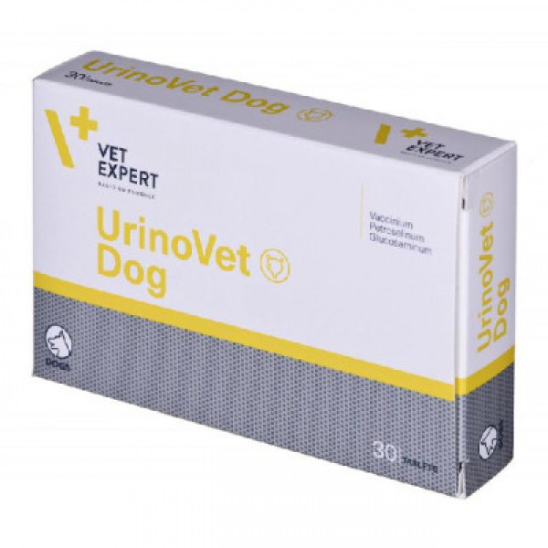 Таблетки VetExpert UrinoVet Dog УриноВет Дог 400 мг для підтримки і відновлення функцій сечової системи собак, 30 таб