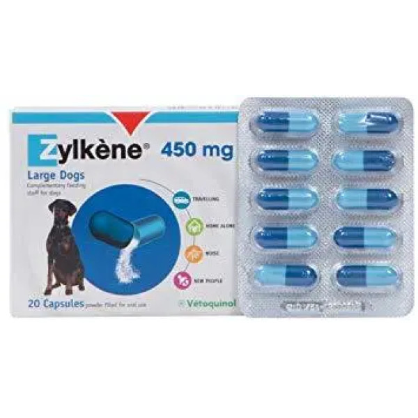 Капсули Vétoquinol Zylkene Зілкене антистресові, для собак та котів, 450 мг, 10 капсул