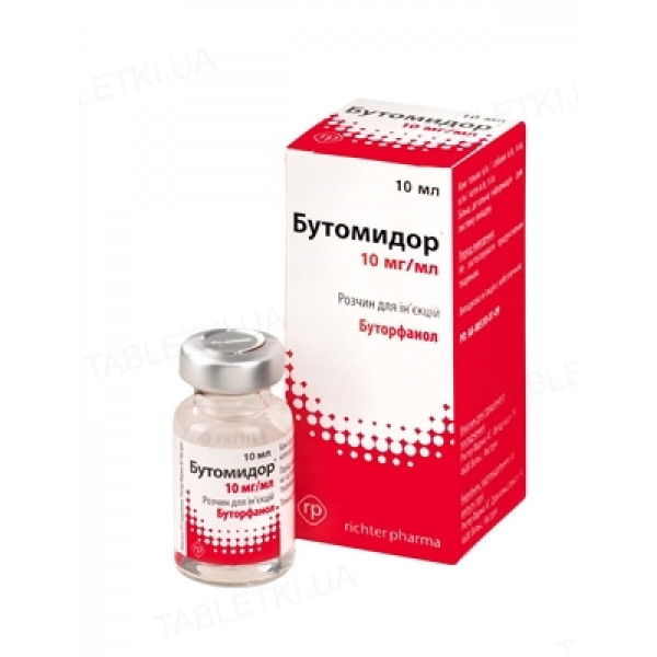 Розчин для ін'єкцій Richter Pharma Butomidor Бутомидор знеболюючий для котів, собак, коней, 10 мл